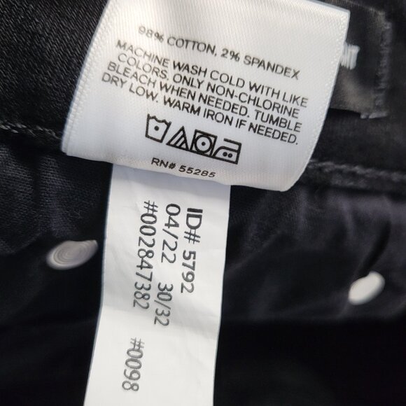 Express Mens Jeans 30 X 32 Slim Straight Stretch Denim Pants Black - Picture 5 of 15